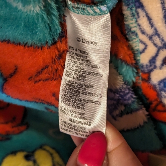 Disney The‎ Little Mermaid Large Cozy Fleece Sleepers Sweatpants - Picture 3 of 3